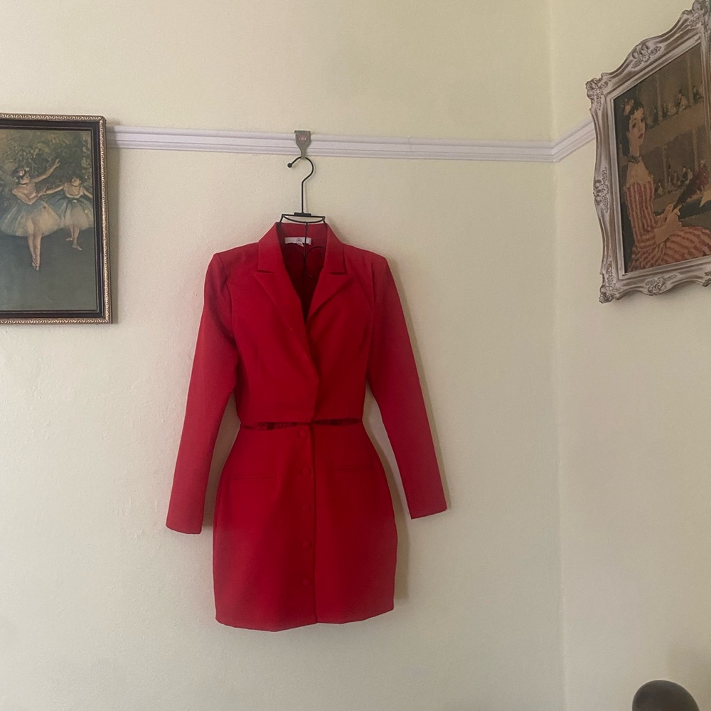 Missguided Red Mini Dress Vibrant Tailored Silhouette